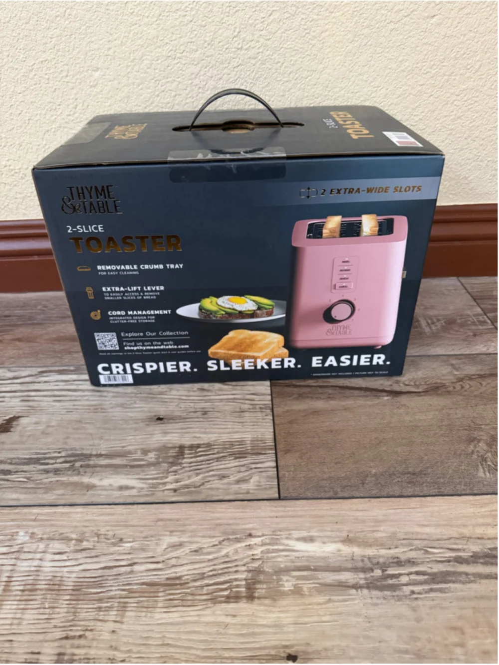 NEW Thyme & Table 2-Slice Toaster in Pink and Gold